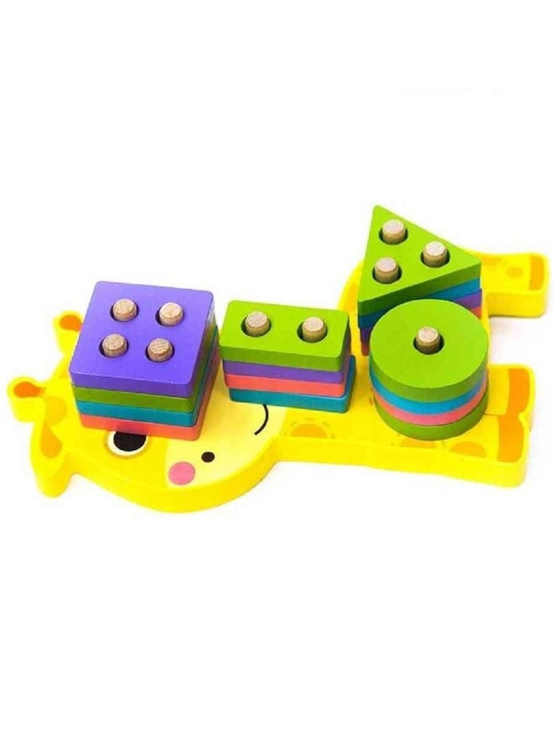 UKR Giraffe Sorting Shapes Puzzle – Educational Multicolored Toy for Kids | Learning Activity for Toddlers | Shape Sorting Toy for Early Childhood Development | Interactive Puzzle for Boys &  Girls - Image 3