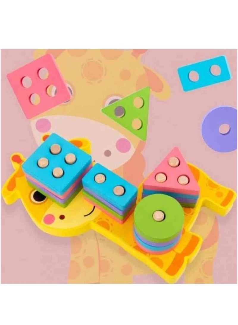 UKR Giraffe Sorting Shapes Puzzle – Educational Multicolored Toy for Kids | Learning Activity for Toddlers | Shape Sorting Toy for Early Childhood Development | Interactive Puzzle for Boys &  Girls - Image 5