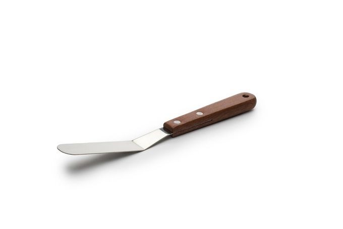 Fox Run Offset Icing Spatula, 4.25-Inch Stainless Steel Blade, Wood Handle, Metallic - Image 1
