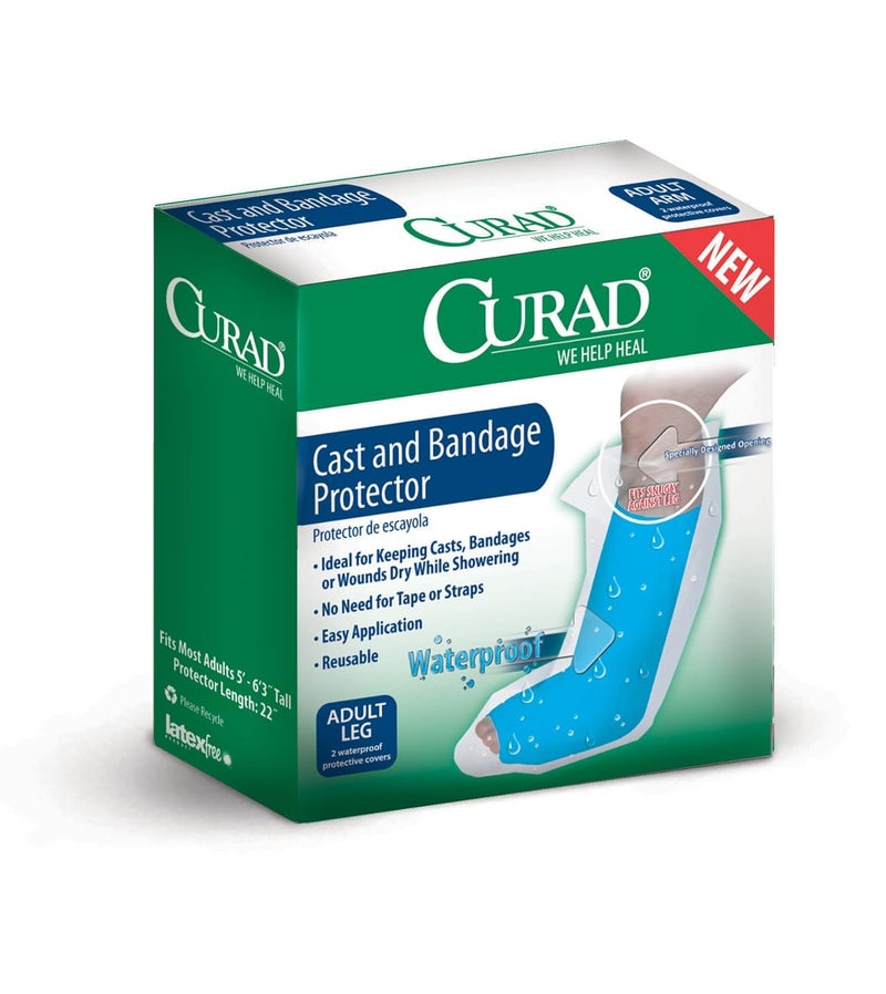 Curad Cast Protector Protects Bandages or Wounds Adult Leg Reusable 2 Count - Image 1