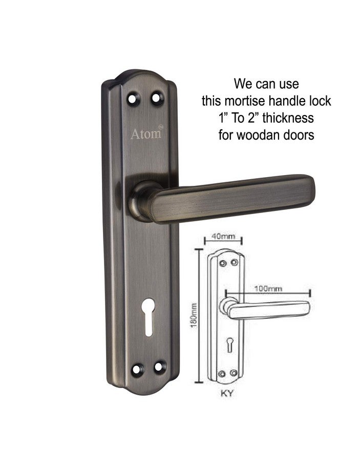 ATOM Atom Heavy Duty Mortise Door Lock for Bedroom, Living Room, Main Door, Brass Antique Finish | 3 Keys | 6 Lever Double Stage Lockset for House Hotel Office(606KY)  - Image 3