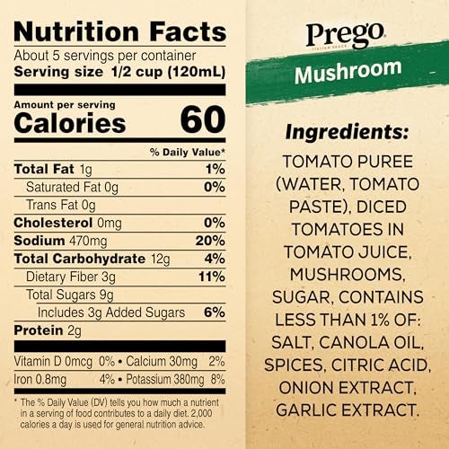 Prego Mushroom Pasta Sauce 24 oz Jar - Image 5