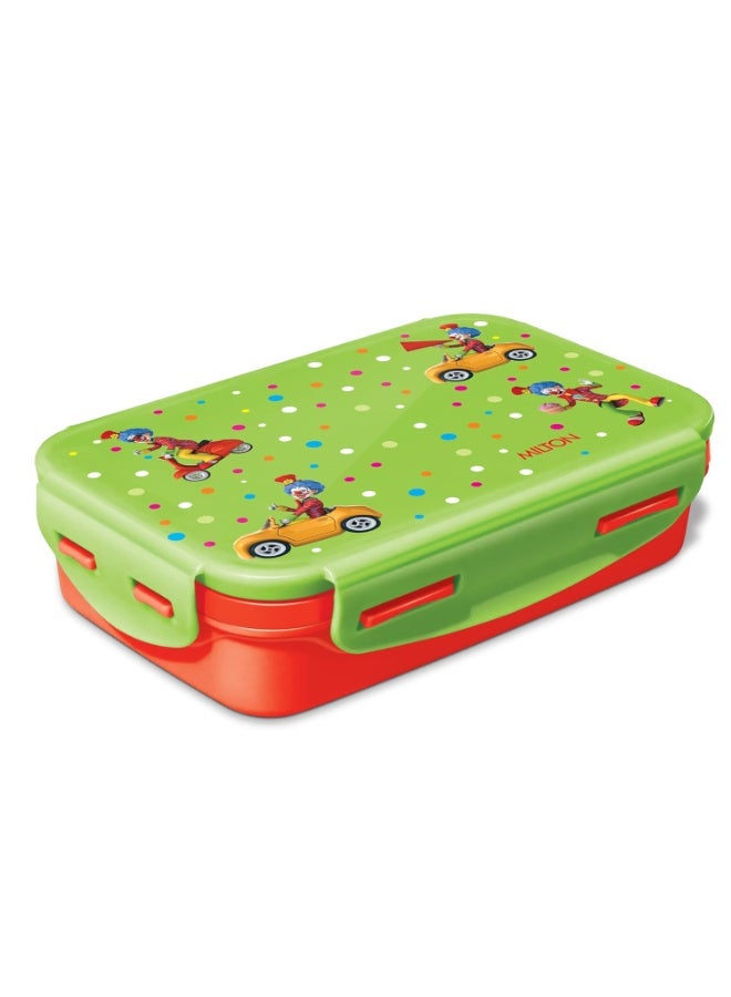 Milton Steely Deluxe Mini Inner Steel Kids Tiffin Box, Orange Green, plastic - Image 2