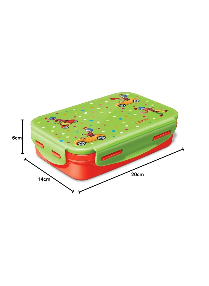 Milton Steely Deluxe Mini Inner Steel Kids Tiffin Box, Orange Green, plastic - Image 4