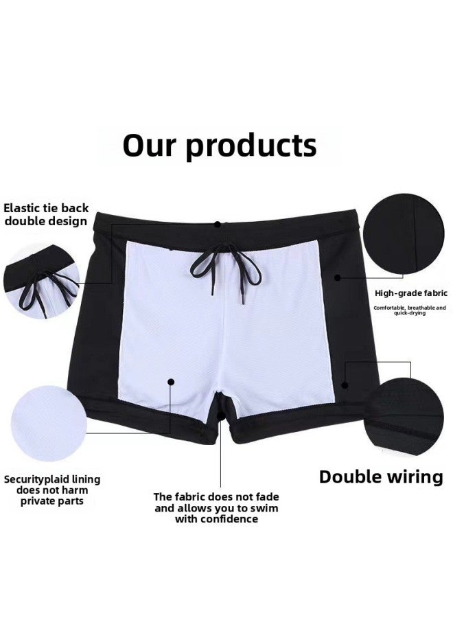 Loquat Men's Swimming Trunks Boxer Quick-drying Flame Swimming Trunks Loose Plus Size Swimming Trunks Hot Spring Swimming Pool Wholesale-Color:Blue Flame- - Image 4