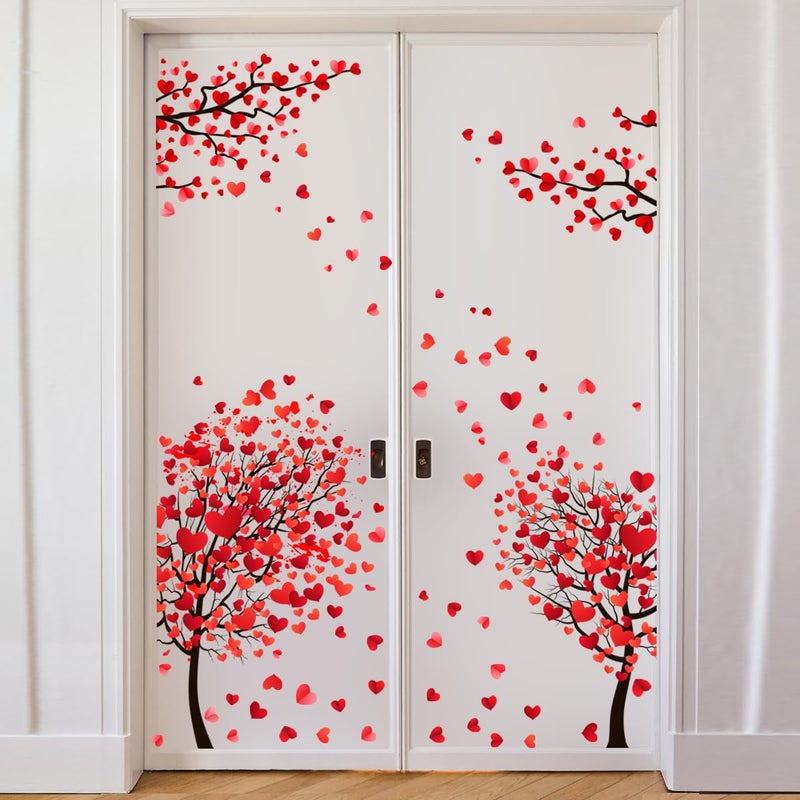 Denylo pro 66.92 x 47.24 Inch Valentine's Day Heart Tree Door Sticker Decorations - Removable Romantic Love Clings for Party Decor - Image 5