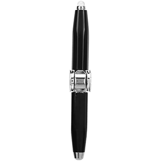 NOENNULL Finger Relief Luminous Gyroscope Ballpoint Pen, Stress Relief with LED Light, Best Anxiety Relief, Impress Pen with Patterns and (Black) - Image 4