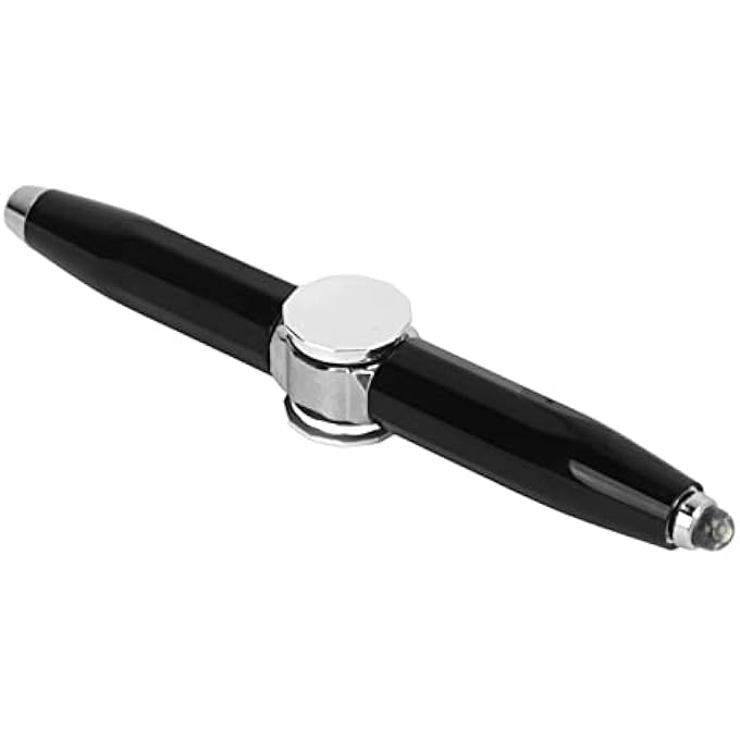 NOENNULL Finger Relief Luminous Gyroscope Ballpoint Pen, Stress Relief with LED Light, Best Anxiety Relief, Impress Pen with Patterns and (Black) - Image 5