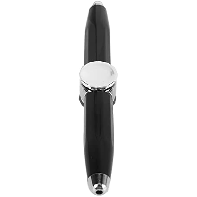 NOENNULL Finger Relief Luminous Gyroscope Ballpoint Pen, Stress Relief with LED Light, Best Anxiety Relief, Impress Pen with Patterns and (Black) - Image 2
