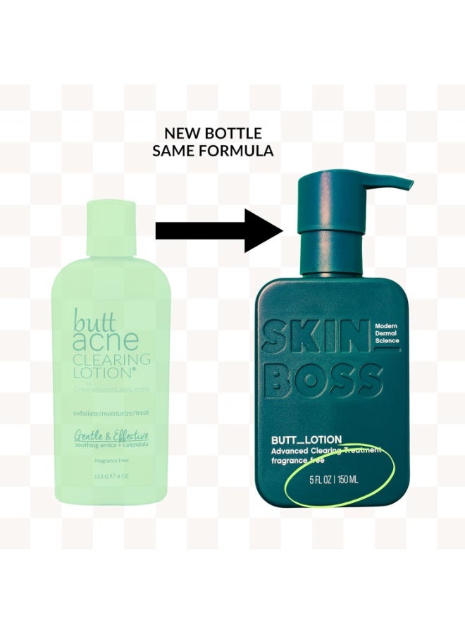 SKIN BOSS Anti-Blemish Body Lotion for Buttne, Back Acne, Inner Thighs & Chest, Targets Folliculitis, Scars & Dark Spots, Daily Use Hydrating Cream for Women & Men of All Skin Types, 5 Oz - Image 2