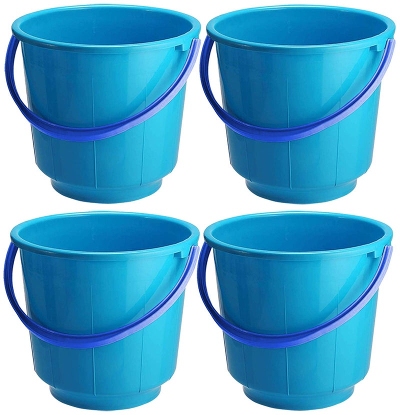 Kuber Industries Kuber Industries 4 Pieces Unbreakable Strong Plastic Bathroom Bucket 13 LTR (Blue) -CTKTC42988  - Image 1