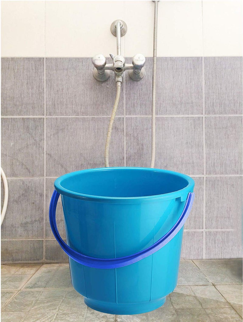 Kuber Industries Kuber Industries 4 Pieces Unbreakable Strong Plastic Bathroom Bucket 13 LTR (Blue) -CTKTC42988  - Image 4