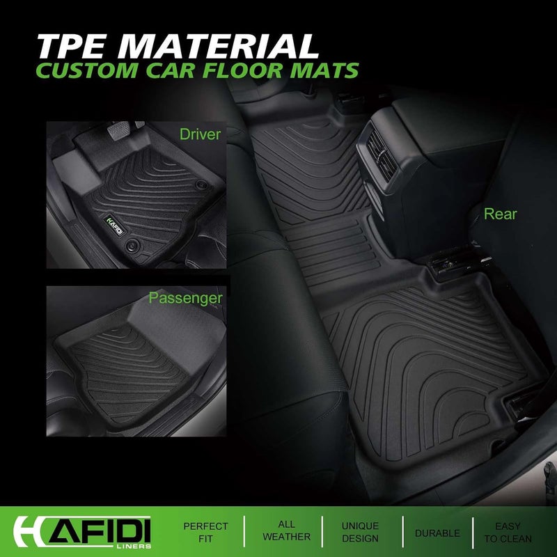 HAFIDI Floor Mats & Cargo Liner Set for 2023-2026 Honda CRV - All Weather Protection - Black - Image 2