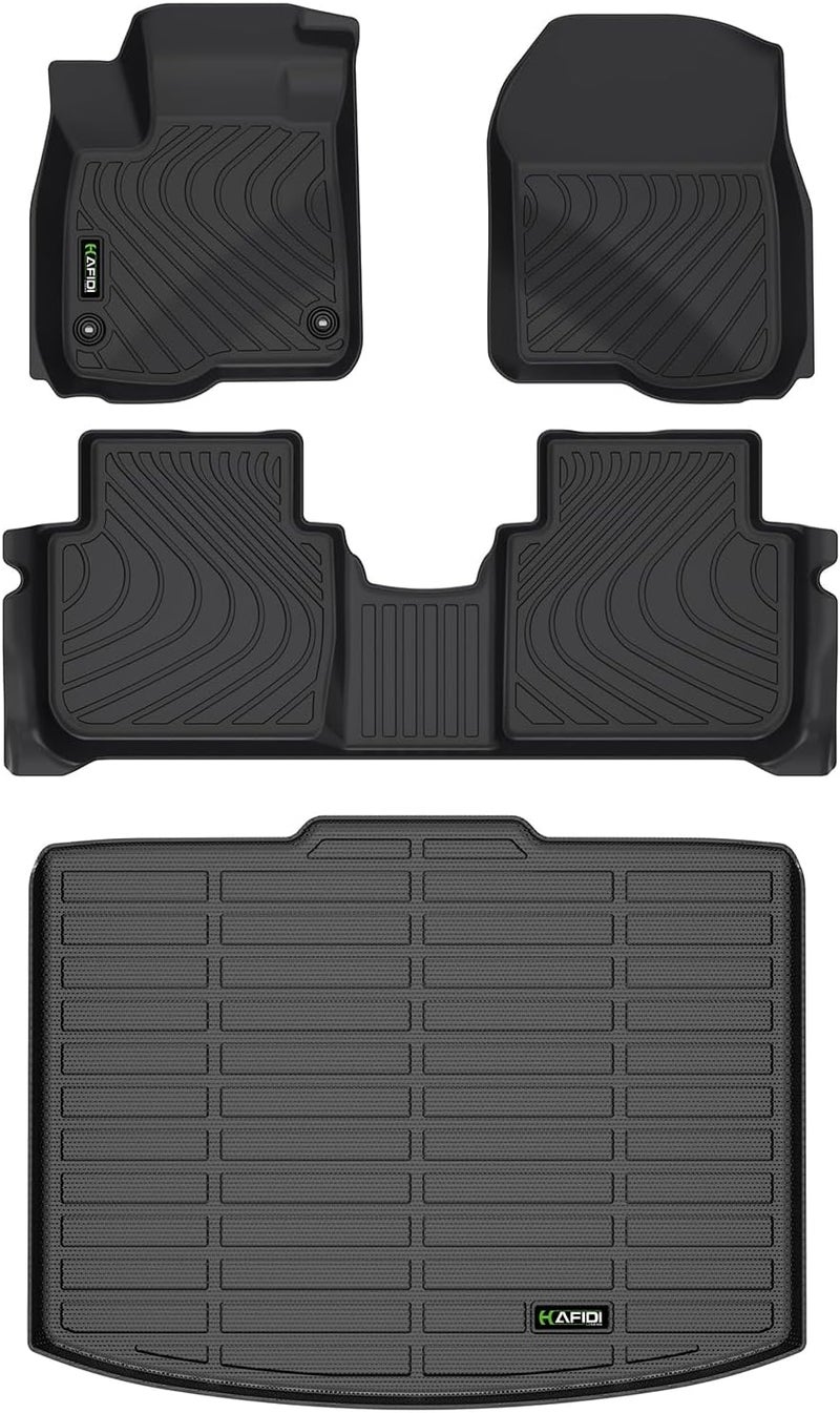 HAFIDI Floor Mats & Cargo Liner Set for 2023-2026 Honda CRV - All Weather Protection - Black - Image 1