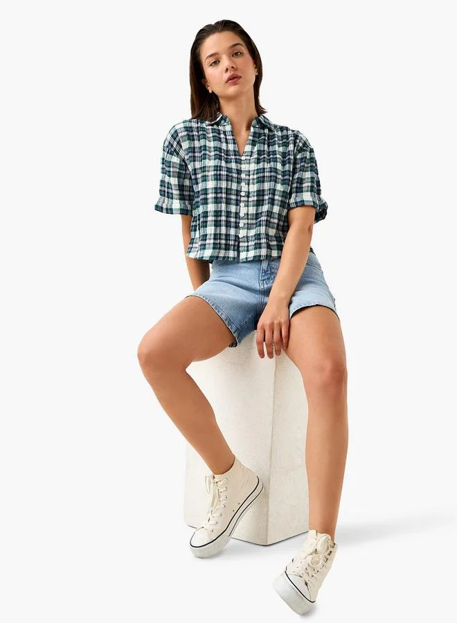 لي كوبر قميص لي كوبر كاروهات بقصة عادية وياقة