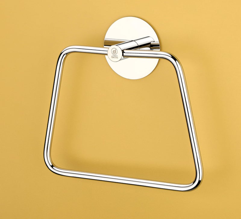 iSTAR Stainless Steel Self Adhesive Anti Rust Sticker Napkin Ring/Towel Ring/Napkin Holder/Towel Hanger for Bathroom Kitchen Wash Basin, Silver - Image 2