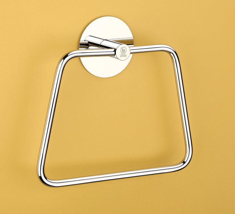 iSTAR Stainless Steel Self Adhesive Anti Rust Sticker Napkin Ring/Towel Ring/Napkin Holder/Towel Hanger for Bathroom Kitchen Wash Basin, Silver - Image 1