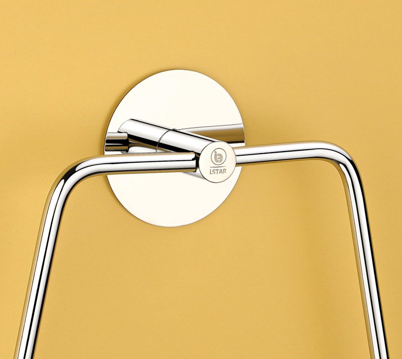 iSTAR Stainless Steel Self Adhesive Anti Rust Sticker Napkin Ring/Towel Ring/Napkin Holder/Towel Hanger for Bathroom Kitchen Wash Basin, Silver - Image 4