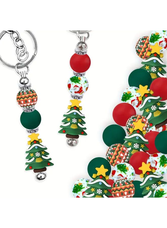 30Pcs Christmas Silicone Beads Kit Santa Tree Star DIY Craft Beads For Jewelry Making - Image 2