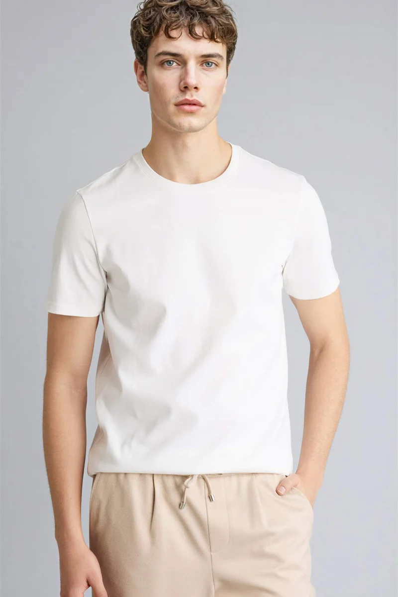 ديفاكتو Slim Fit Crew Neck Short Sleeve T-Shirt