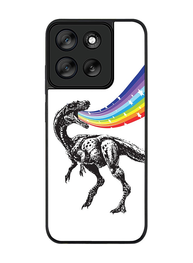 Stylizedd For Motorola Moto G56 Case,Slim fit Camera Protection, Shockproof Thin Phone cover  - Rainbow Dino - Image 1