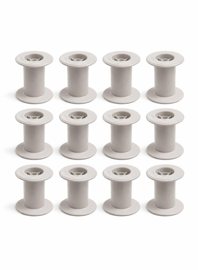 GREENARTZ Plastic Bobbins Pack of 12 Empty spools for Embroidery Material Craft Wire 67mm x 47mm Pulley Tool - Image 1