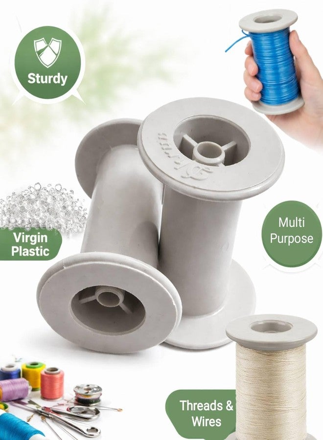 GREENARTZ Plastic Bobbins Pack of 12 Empty spools for Embroidery Material Craft Wire 67mm x 47mm Pulley Tool - Image 2