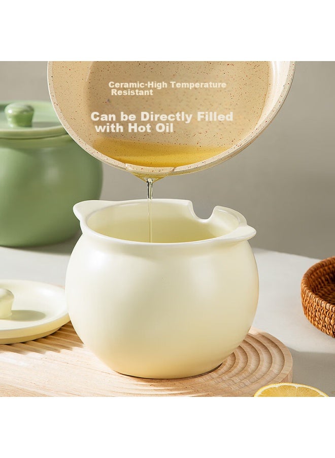 Newair Ceramic Lard Jar, Heat-resistant Style Kitchen Salt Container, Chili Oil Jar With Lid, Large Capacity - Image 2