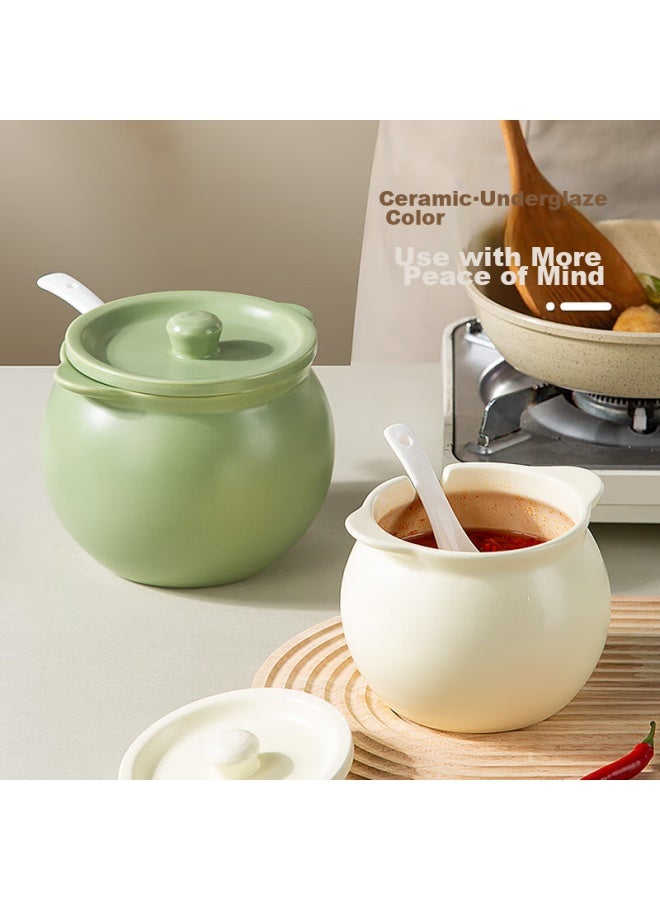 Newair Ceramic Lard Jar, Heat-resistant Style Kitchen Salt Container, Chili Oil Jar With Lid, Large Capacity - Image 5