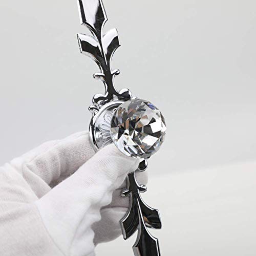 ESreake Drawer Dresser Knobs Pull Handles, 12 Pack Diamond Clear Crystal Glass Decorative Knobs with Plate,Cabinet Cupboard Door Knobs with Screws for Kitchen Office (12 Pack, Large, Silver) - Image 3