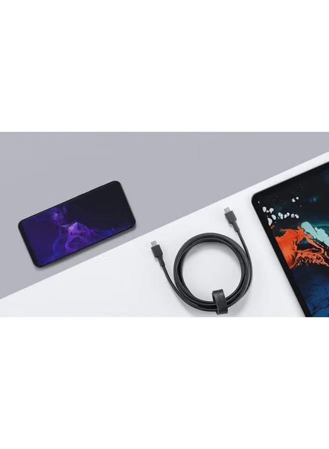 أوكي كيبل مضفر شحن و مزامنة USB-C إلى USB-C طول 0.9م CD45 أسود أسود - Image 2