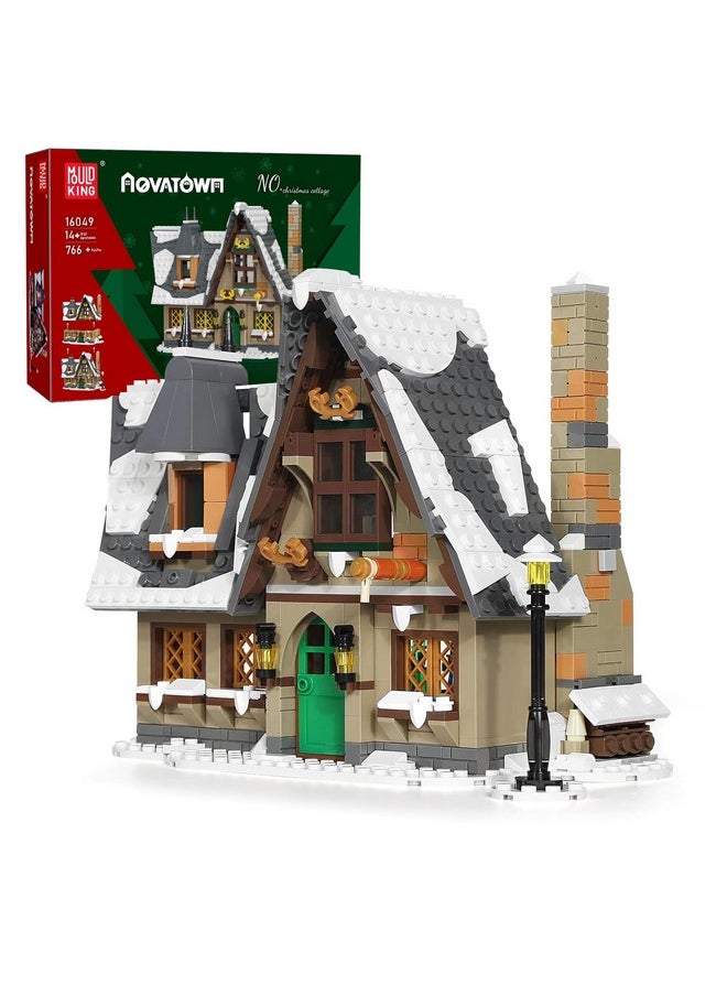 mould king 16049 Christmas Cottage Building Blocks Kit, Christmas Village Snow House Building Model, Xmas Decoration Gifts Toys For Girls And Boys, Kids/Adult (766 Pcs)  - Image 1