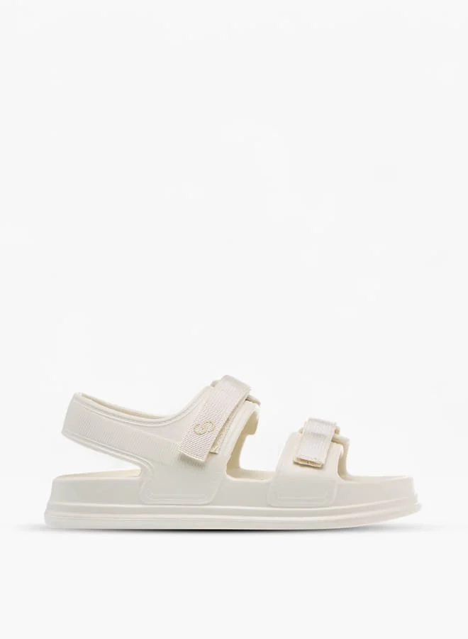 Celeste Womens Textured Strap Sandals With Hook And Loop Closure