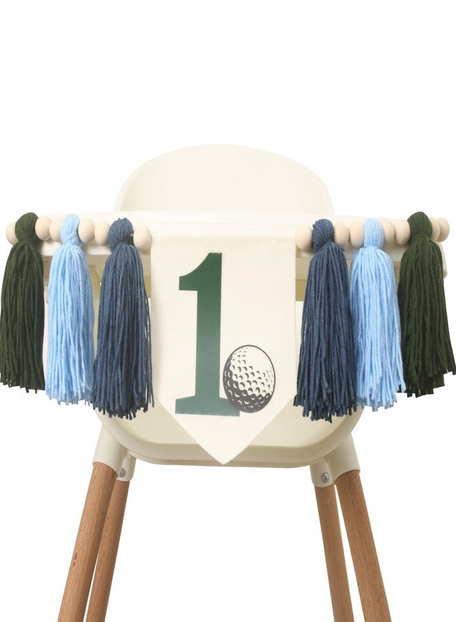 BOOMPA Golf 1st Birthday High Chair Banner - Hole In One Party Supplies, Cake Smash Decorations, Photo Props & Theme Decorations - Image 1