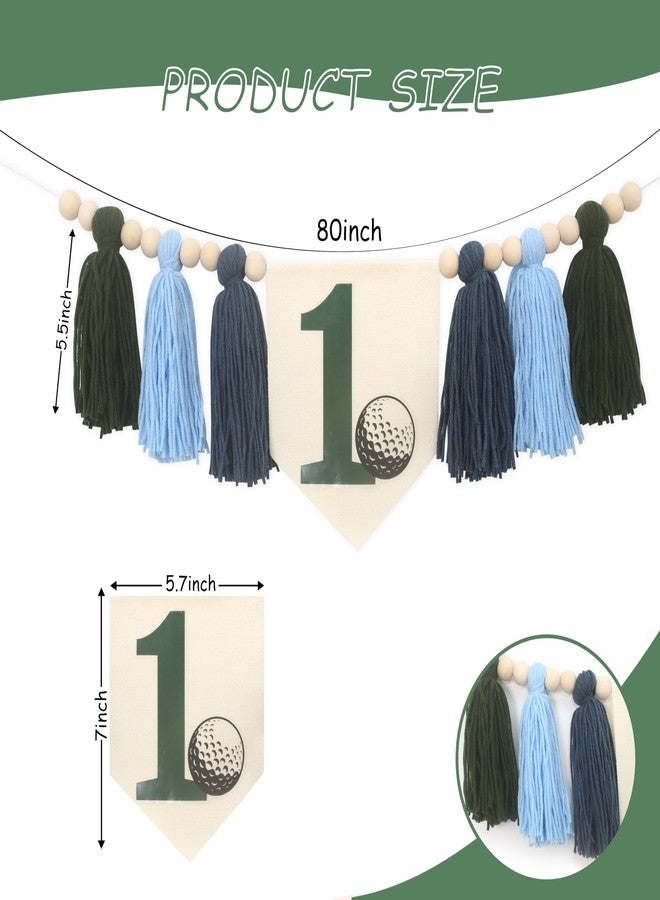 BOOMPA Golf 1st Birthday High Chair Banner - Hole In One Party Supplies, Cake Smash Decorations, Photo Props & Theme Decorations - Image 2