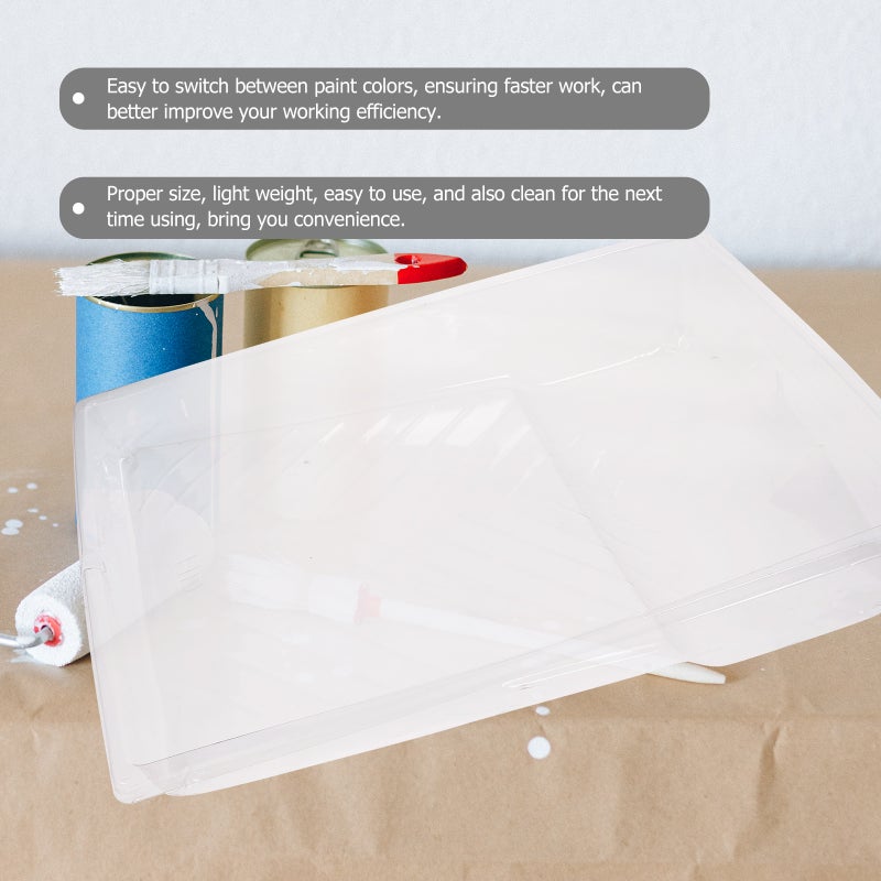 4pcs Paint Tray Liners Transparent Paint Roller Trays Reusable Paint Trays(9 inches) - Image 4