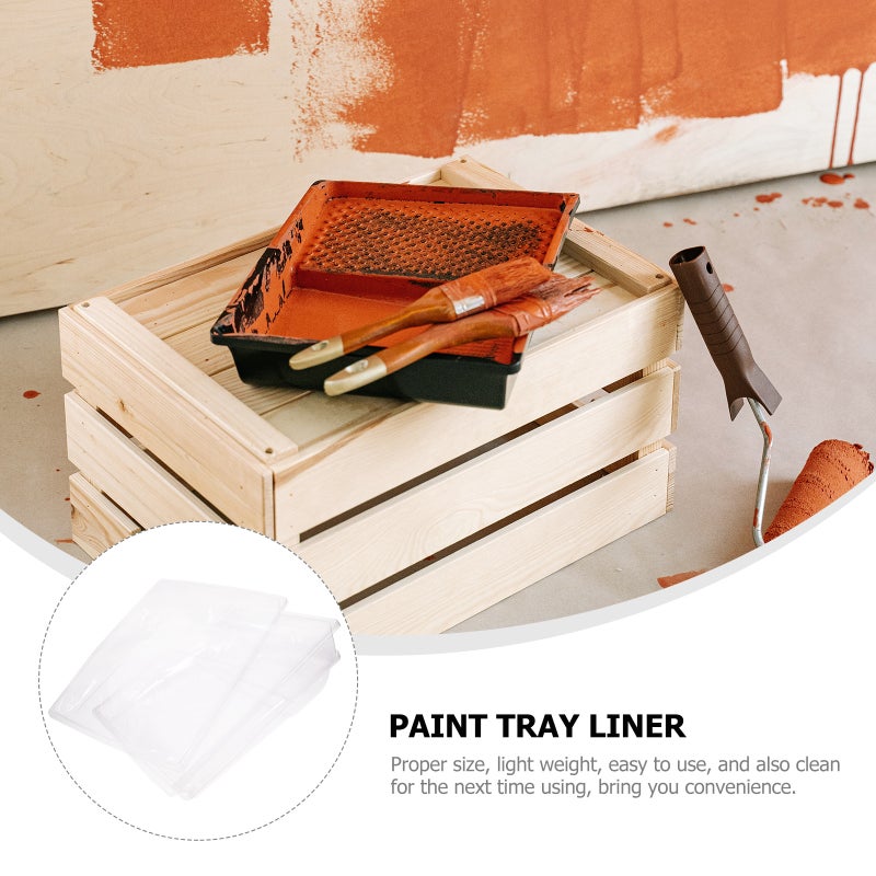 4pcs Paint Tray Liners Transparent Paint Roller Trays Reusable Paint Trays(9 inches) - Image 3