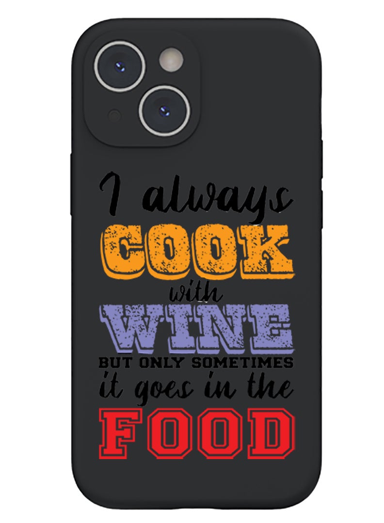 Theodor Protective Slim Fit Case Liquid Silicone Cover with Full Body Protection Anti-Scratch Shockproof Case For iPhone 13 Black  - Cute Cat Cactus - Image 1