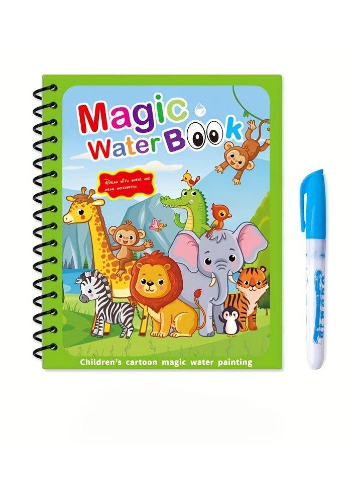 FLYHSO 4pcs Easy And Fun Paint Magic with Water Reusable Magic Water Coloring Books Dinosaurs Ocean Animal Water Drawing Books Magical Drawing Book Painting Toys - Image 3