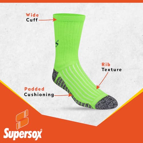 Supersox Men Calf Length Sports Socks Combo, Made With Durable Breathable Cotton, Anti Odour, Anti Bacterial, Anti Sweat, Moisture Aborbant with Thick Cushioned Bottom (Multicolor, Pack of 3) - Image 3