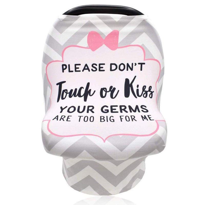 SWESEN Baby Car Seat Covers, No Touching Sign Car seat Canopy, Infant Stroller Covers for Newborn Girl Boy, Multiuse Nursing Covers for Breastfeeding, Ultra-Soft Breathable, Nursing Scarf, Wavy - Image 1