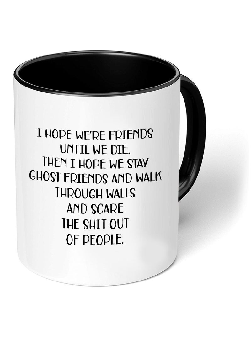 PRINTSHOP4ME Friends Coffee Mug - Stylish Black Two-Tone Ceramic Mug - Gift for Friends - Perfect for Sipping - Chatting and Creating Unforgettable Moments Together - Image 1
