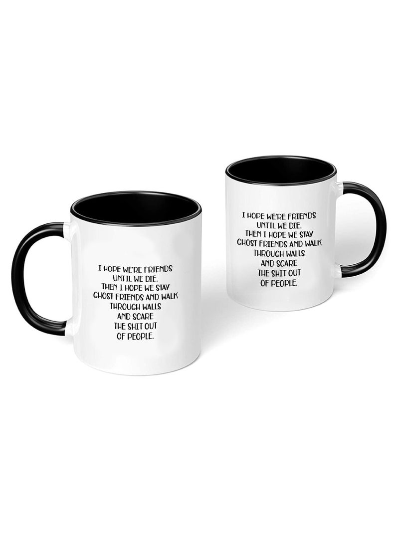 PRINTSHOP4ME Friends Coffee Mug - Stylish Black Two-Tone Ceramic Mug - Gift for Friends - Perfect for Sipping - Chatting and Creating Unforgettable Moments Together - Image 2
