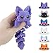 TiTiC 3D Printed Animals Articulated Flexible Fidget Toy8 Inches 3D Printed Fox Perfect Desk Pet for Animal Collectors Easter Basket EssentialsPurple - Image 2
