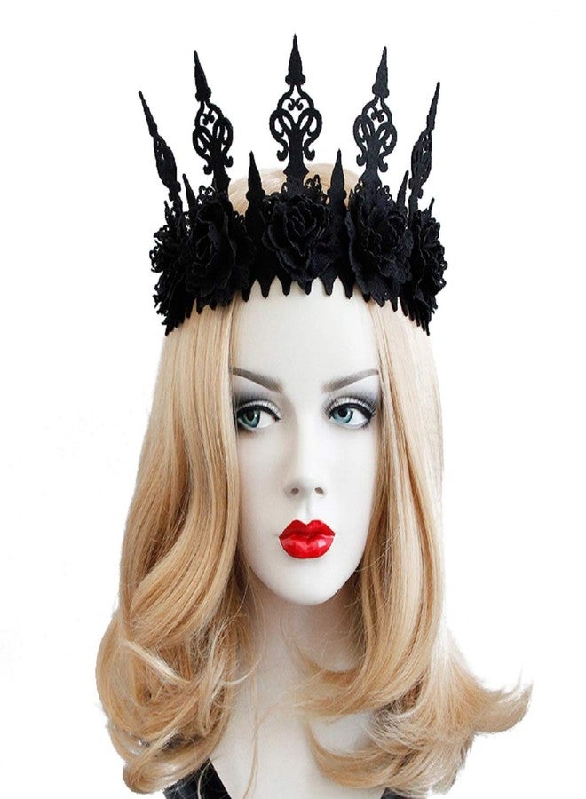 LSHDXD Dark Gothic Wind Black Crown Hair Band Halloween Headband Headdress for Witcher Makeup Perfect Hair Accessories for Ball Party Masquerade and Cosplay. - Image 1