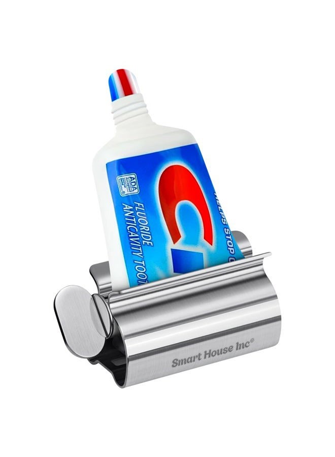 Smart House Inc Smart House Toothpaste Squeezer Tube Roller Stainless Steel Tube Squeezer Rollers, Saves Toothpaste, Creams, Puts an end to Waste - Simple & Practical (Silver) - Image 1