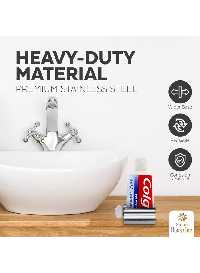 Smart House Inc Smart House Toothpaste Squeezer Tube Roller Stainless Steel Tube Squeezer Rollers, Saves Toothpaste, Creams, Puts an end to Waste - Simple & Practical (Silver) - Image 4