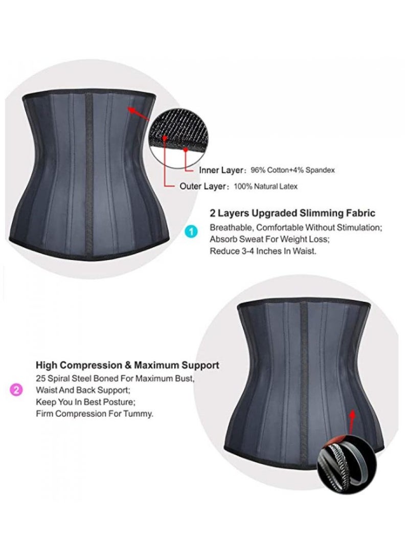 اليسا مشد خصر نسائي أسفل الصدر مقاس 25 بوصة، مصنوع من عظام فولاذية، مناسب للتمارين الرياضية واللياقة البدنية، ومشكل للجسم على شكل الساعة الرملية، مناسب لخسارة الوزن، متوسط - Image 4