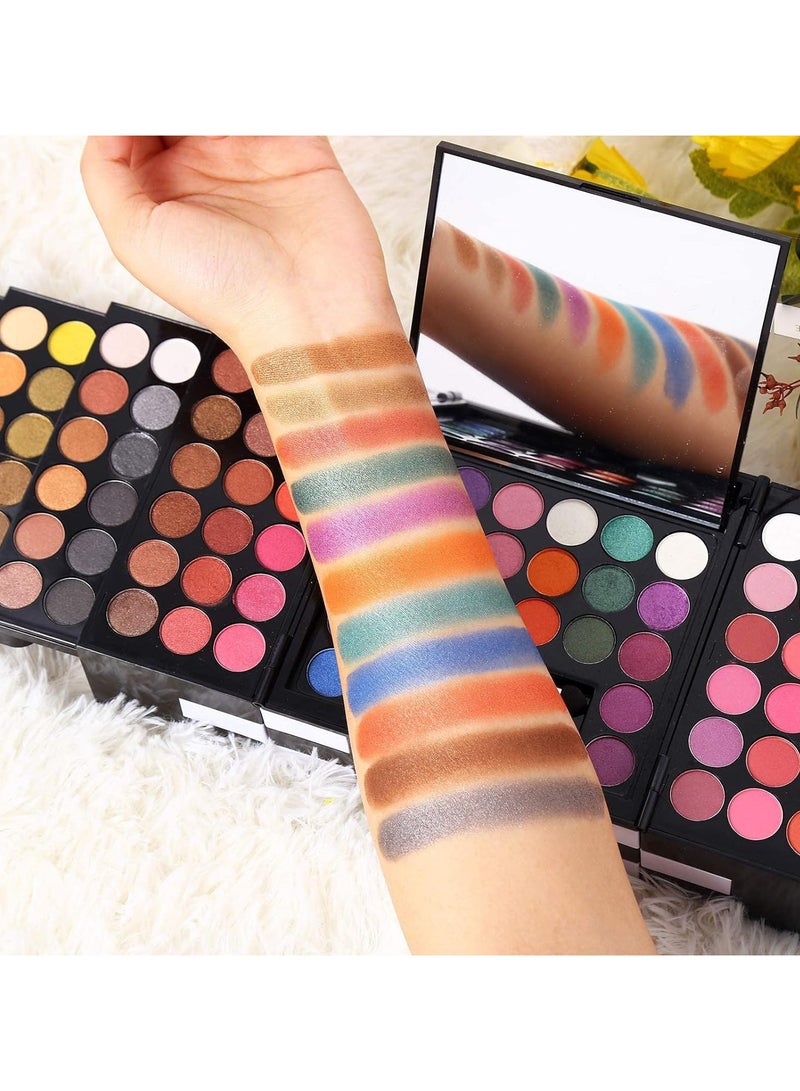 Cool Baby All In One Makeup Kit For Women Full Kit -142 Colors Shimmer Matte Eyeshadow Palette,3 Blusher,3 Eyebrow Powder,3 Applicators and Mirror Make Up Kit for Teens Women Gift Set (148 Makeup Kit) - Image 5