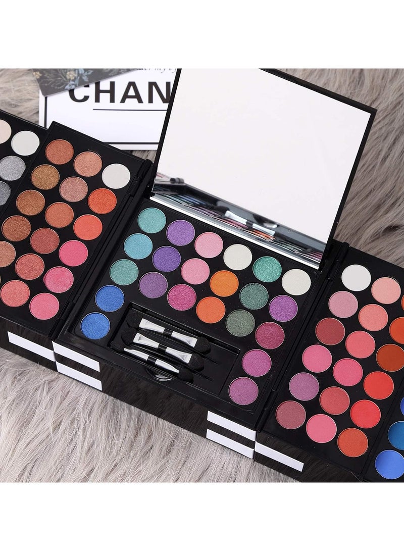 Cool Baby All In One Makeup Kit For Women Full Kit -142 Colors Shimmer Matte Eyeshadow Palette,3 Blusher,3 Eyebrow Powder,3 Applicators and Mirror Make Up Kit for Teens Women Gift Set (148 Makeup Kit) - Image 3
